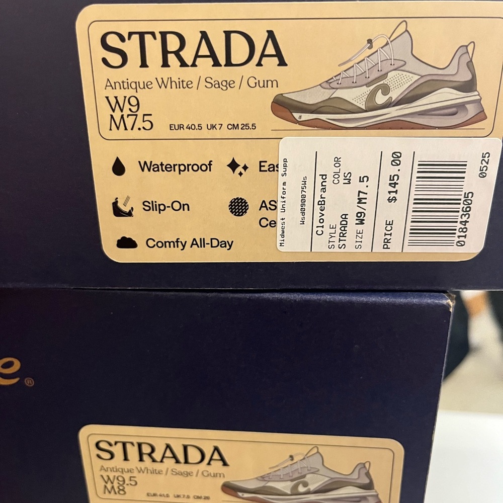 NIB Clove Strada Antique White And Sage Women's Sneakers - Picture 8 of 15